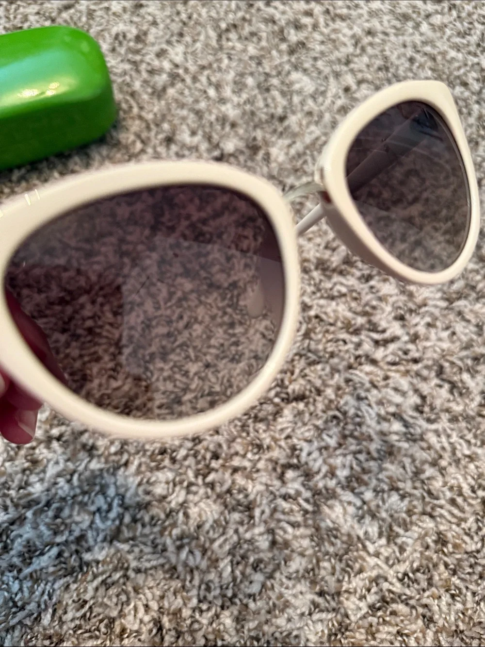 kate spade Cream Cat Eye Sunglasses with Dark Lenses